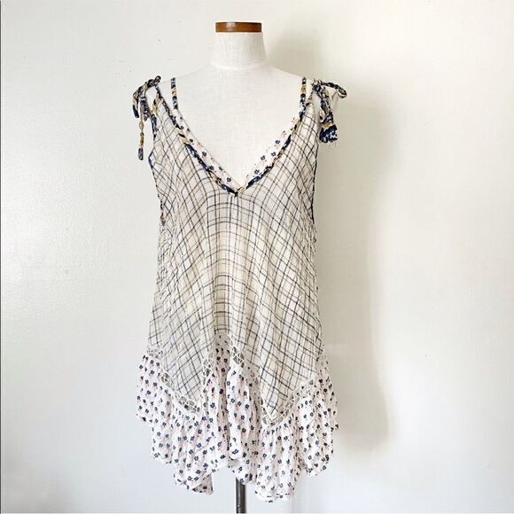 Free People Kya Two-Fer Slip Tunic Bralette & Mini Dress  Size SP - Picture 2 of 9